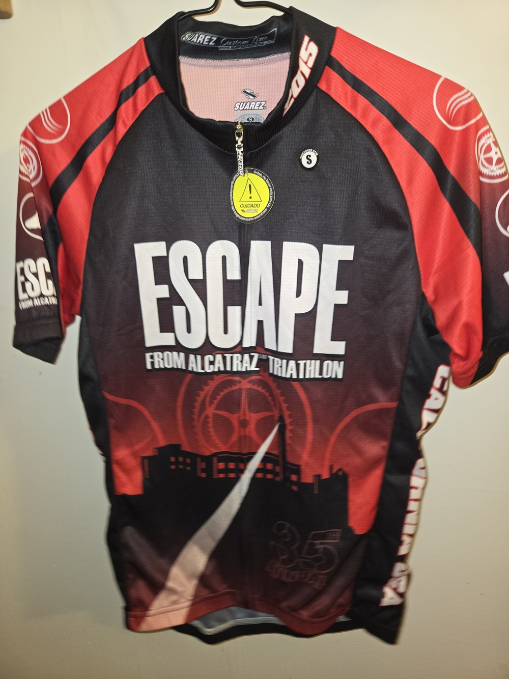 Suarez Black and Red "Escape from Alcatraz" Kids Triathlon Jersey